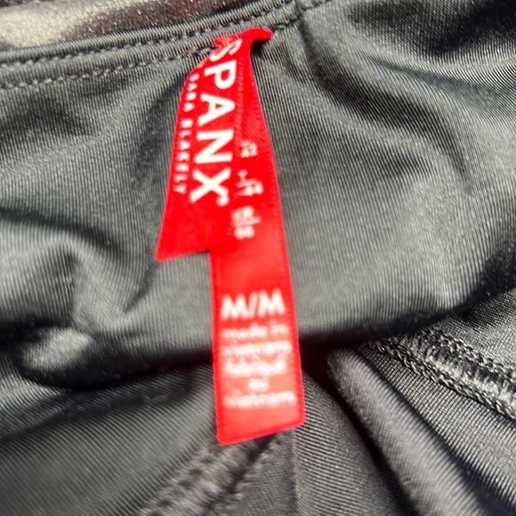 SPANX Black Faux Leather Leggings Size M - Picture 10 of 11